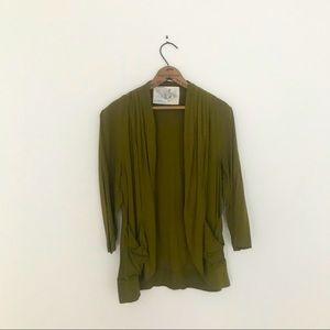 Silky Olive Smoking Jacket
